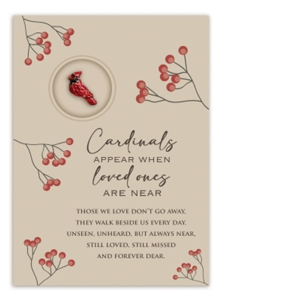 Cardinal Sympathy Card w/ Charm & Envelope