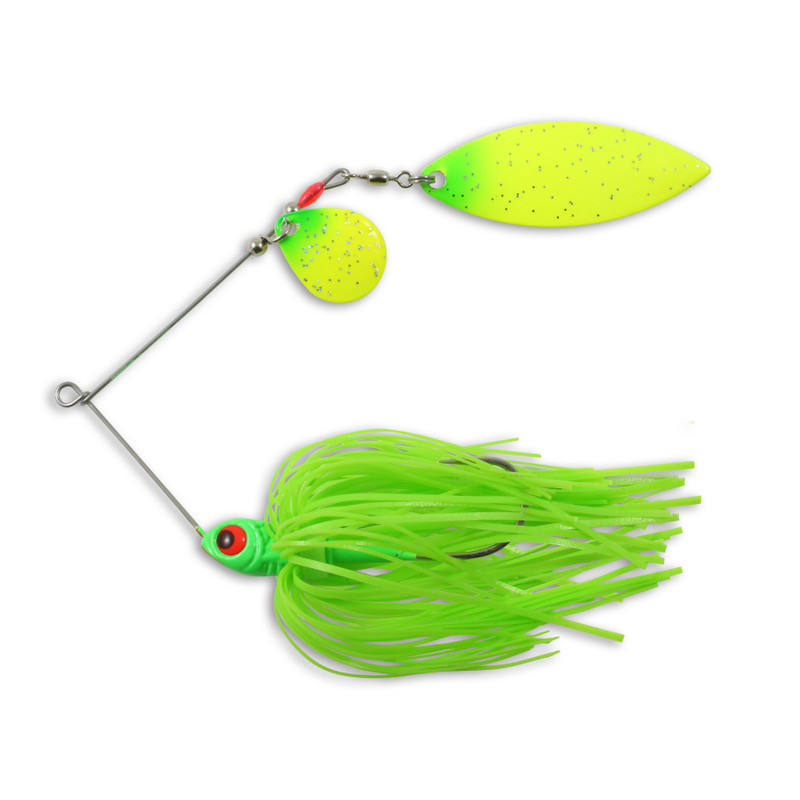 Z-Man Slingbladez Power Finesse Double Willow Spinnerbait 1/4 oz / Chartreuse Pearl