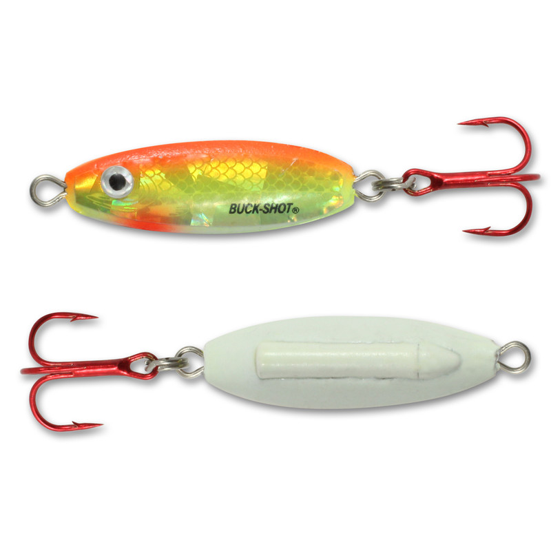 BUCK-SHOT RATTLE SPOON 3/8 OZ, 1/CD GOLD SHINER - All Seasons Sports