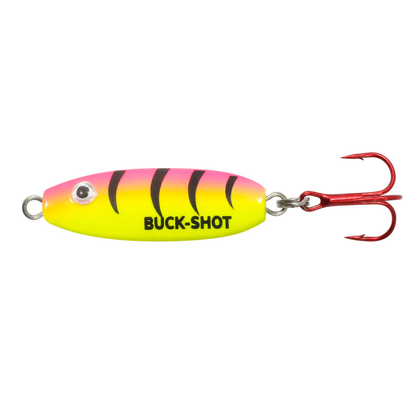 Northland Tackle Buck-Shot Ice Fishing Flutter Spoon, Purple Tiger, 1/8 Oz,  1/Cd