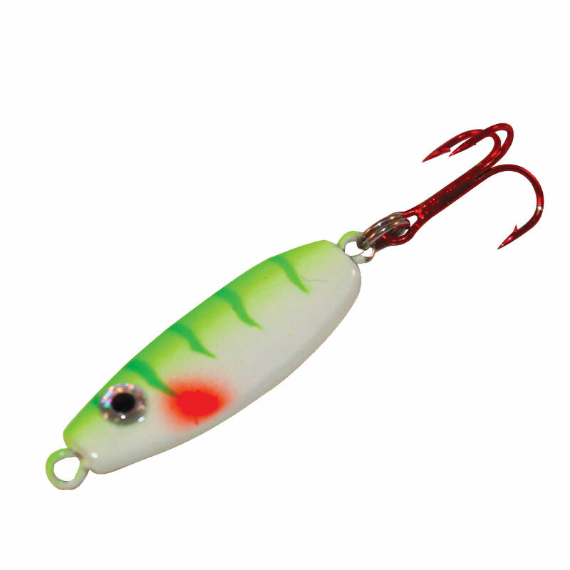 Northland Tackle Eye-Ball Spoon 1/16 oz UV Glow Perch Jagged Tooth Tackle