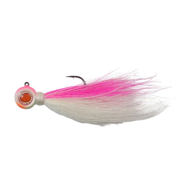 Seasky Bucktail Jig Fishing Bait Saltwater Bucktail Lure 1OZ (Pink)