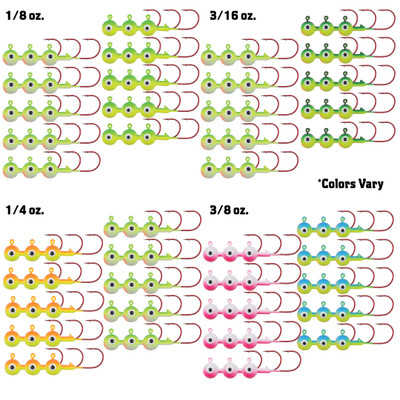 Northland Tackle Eye-Ball Jig, Roundhead Jig, Freshwater, Assorted