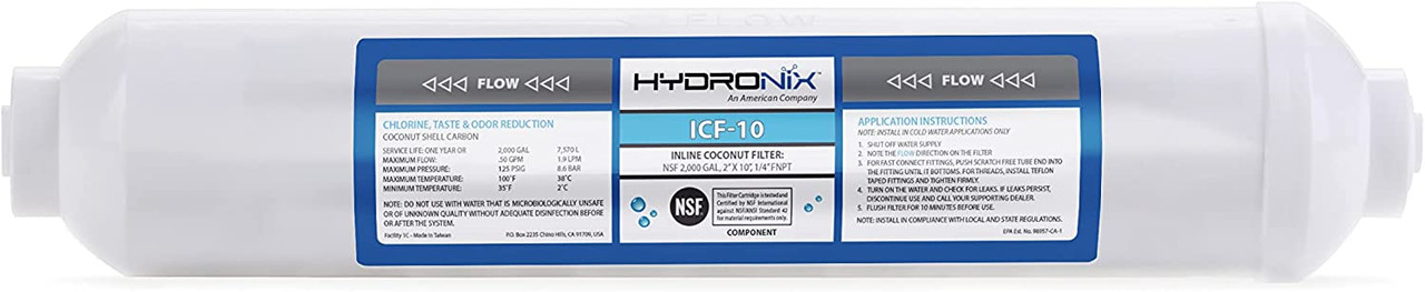 Hydronix ICF-10 Inline GAC Postfilter 1/4" FPT