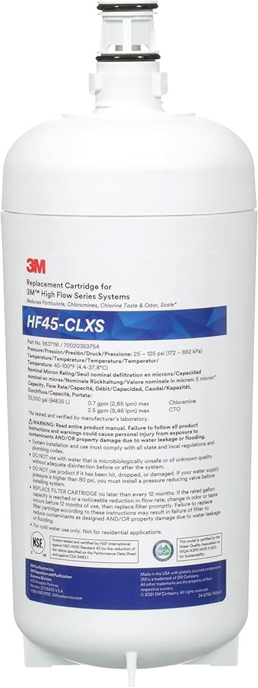 3M HF45-CLX Chloramine Replacement Filter Cartridge 5637116
