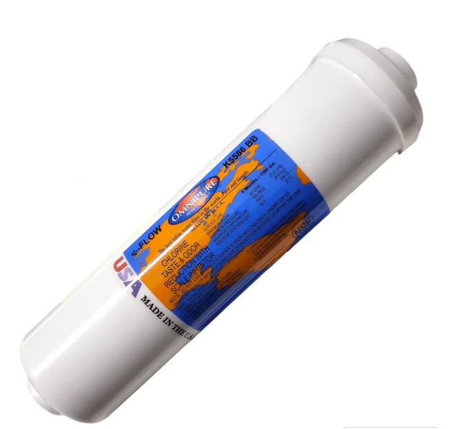 Omnipure K5586-BB 2.5" x 10" Inline GAC/Polyphosphate filter 1/4" FPT