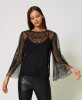 Twinset Plumetis tulle blouse with embroidery