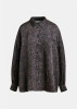 Essentiel Antwerp Ilorin Oversized Ruffle Shirt Leopard Grey/Brown