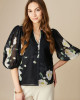 Fee G Mila Puff Sleeve Printed Blouse