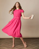 Fee G Charlotte Tailored Dress with Braid Neckline 