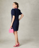 Fee G Sabrina Collar Dress with Puff Sleeve