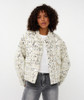 Esqualo Sequin Bomber Jacket Off-White