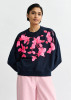 Essentiel Antwerp Pink Floral Sequin Embroidered Sweatshirt