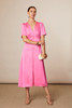 Fee G Chrissie Long Dress with Button Front Pink