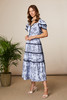 Fee G Lyra Tiered Dress Blue & Black