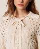 Twinset Cable knit jumper with bow