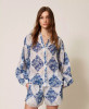 Twinset Ramie shirt with floral print