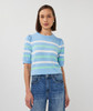Esqualo Sweater Puff Sleeve Striped Knit 