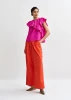 Essentiel Antwerp Pink asymmetrical top with ruffle details