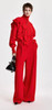 Red wide-leg pants