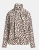 Brown and cream leopard-print pussy-bow shirt