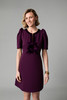 Fee G Sara Velvet Bow Dress Plum 