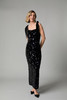 Fee G Victoria Long Beaded Dress Black