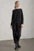 Oversize t-shirt in ribbed modal and cashemere jersey with buttoned back opening