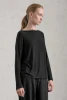 Oversize t-shirt in ribbed modal and cashemere jersey with buttoned back opening