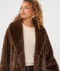 Esqualo Coat Long Fake Fur Cacao