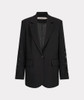 Esqualo Blazer Oversized Embroidered Sleeves Black