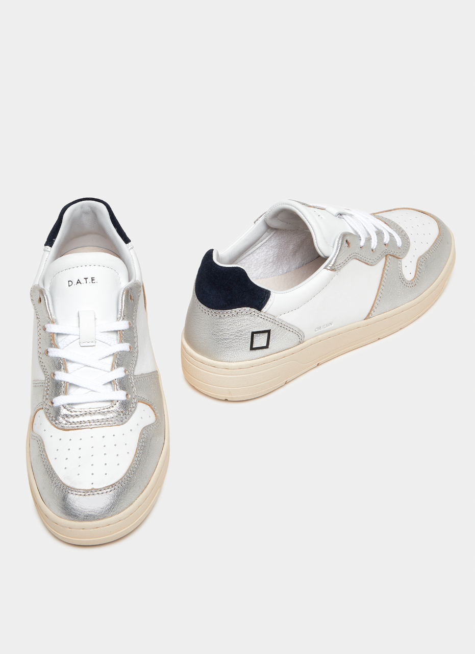 DATE Sneakers Court Laminated White-Silver|Anastasia