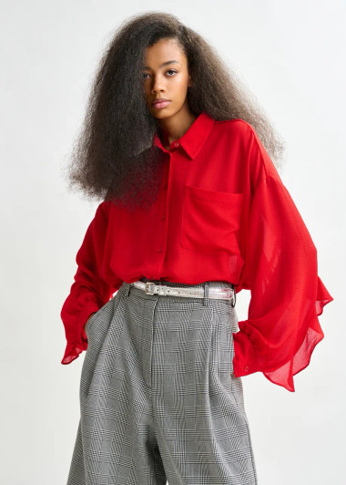 Essentiel Antwerp Oversized Shirt Red