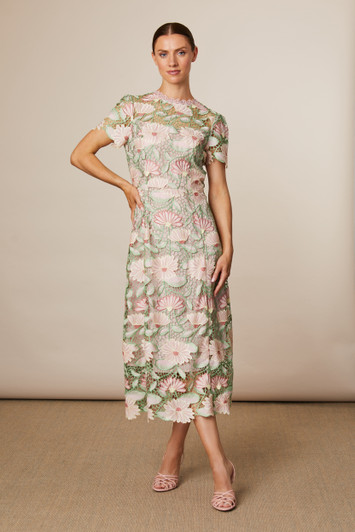 Fee G Loreta Long Lace Dress