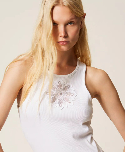 Twinset Tank top with floral embroidery