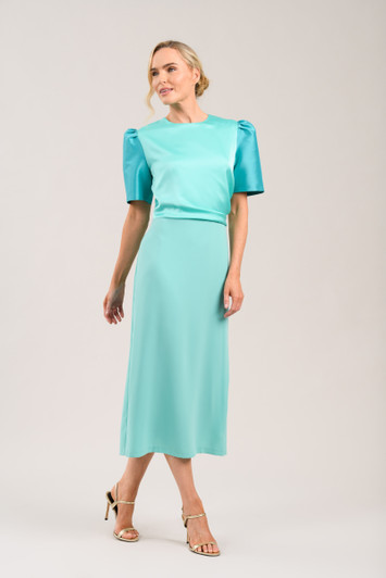 Caroline Kilkenny Mermaid Dress Aqua