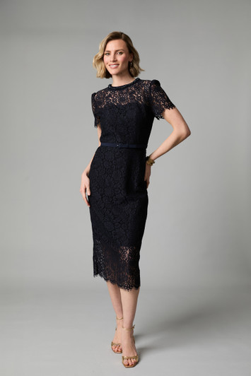 Fee G Annabelle Lace Dress Navy 
