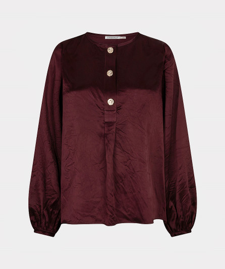 Esqualo Blouse Balloon Sleeve Acetate Merlot / F26.05546