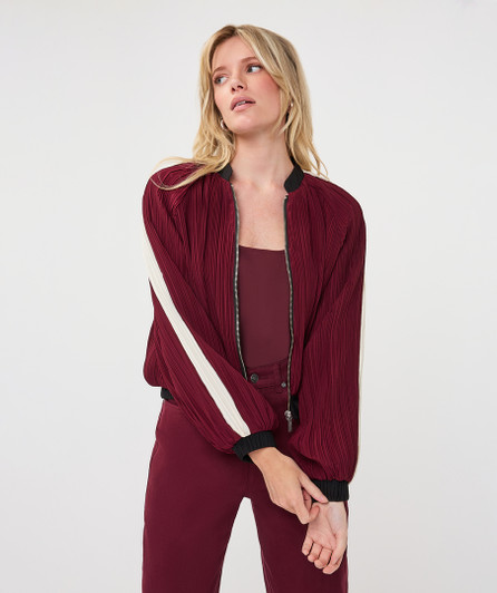  Esqualo Jacket Bomber Plisse Merlot 