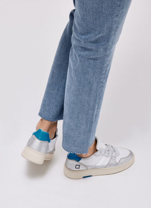 DATE Sneakers Court Laminated White Silver 