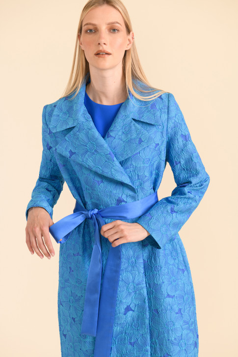 Caroline Kilkenny Jules Blue Jacquard Coat 