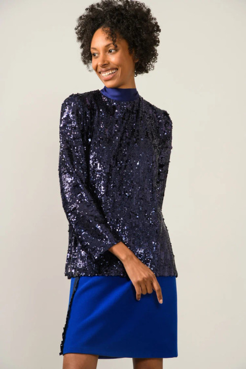 Sisters by Caroline Kilkenny Agathe Ink Blue Blouse 