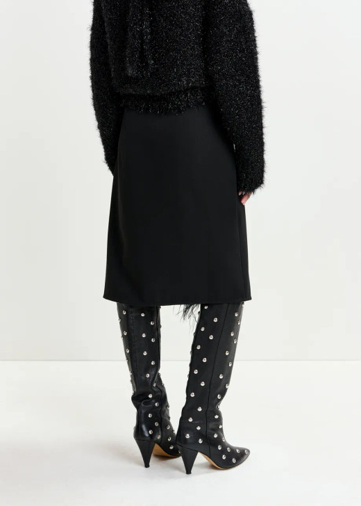 Essentiel Antwerp IVIL EMBELLISHED FEATHER SKIRT Black