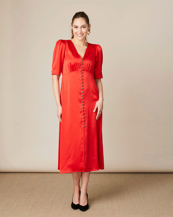 Fee G Evelyn Long Dress with Buttons