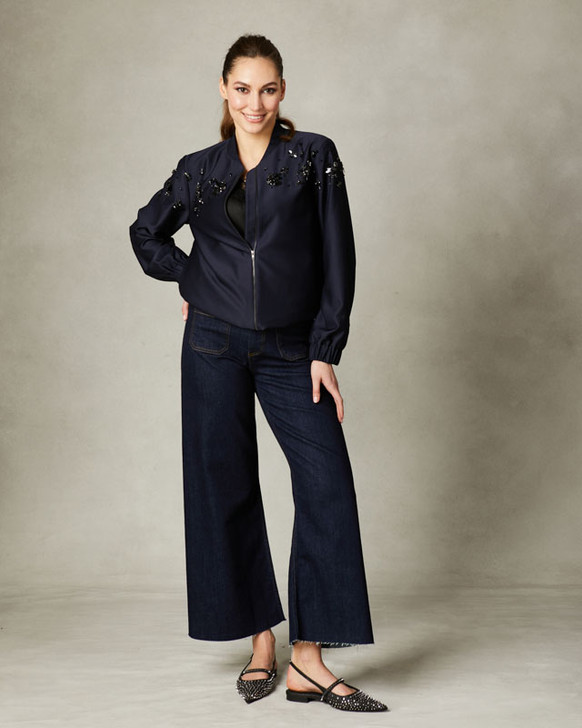 Fee G Iris Beaded Bomber