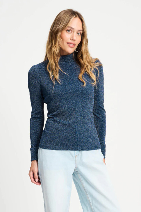 Pom Amsterdam Turtleneck Glitter Dawn Blue
