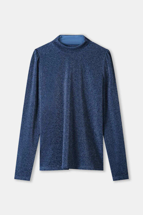 Pom Amsterdam Turtleneck Glitter Dawn Blue