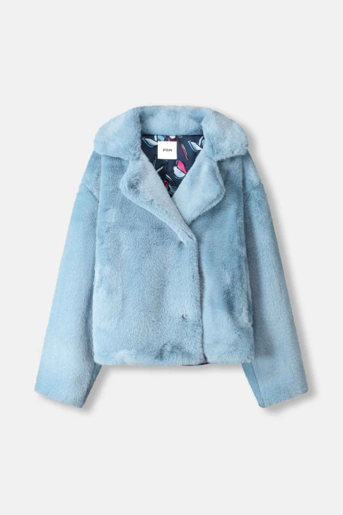 Pom Amsterdam Coat Fur Misty Blue 