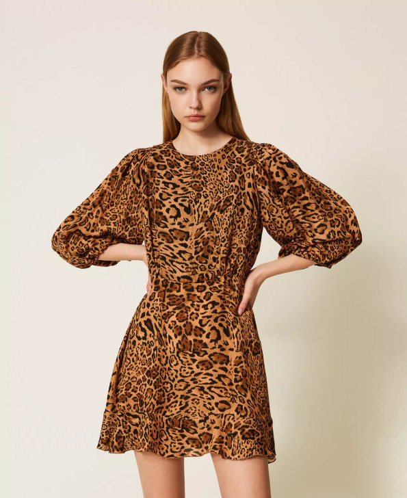 Twinset Jacquard Dress With Animal Print