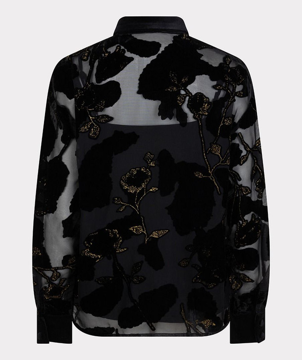 Esqualo Blouse Burnout Flower Black
